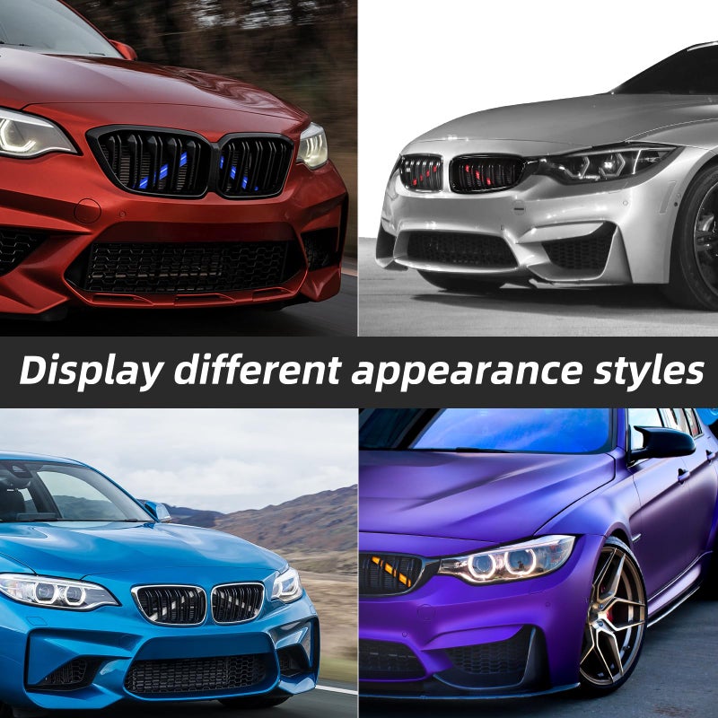 AggAuto Compatible with BMW Grille Inserts Stripes for 1/2/3/4/5 Series (F20 F21 F22 F23 F30 F31 F32 F33 F34 F36 F45 F46) 2011-2021, 328i/320i/335i/428i Grill Insert Accessories White V Brace Cover - Image 3